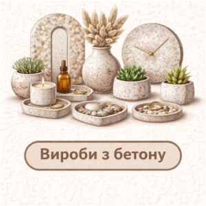 вироби з бетону та гіпсу